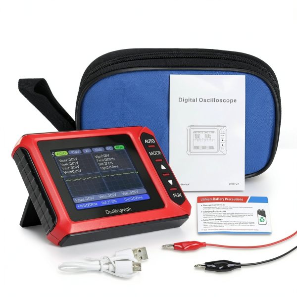 Handheld Digital Oscilloscope 2.8" Portable Automotive Oscilloscope Kit, 10MHz Bandwidth/48MS/s, Auto/Normal/Single Trigger, DDS Signal Generator (14 Waveforms) Mini Oscilloscope-6