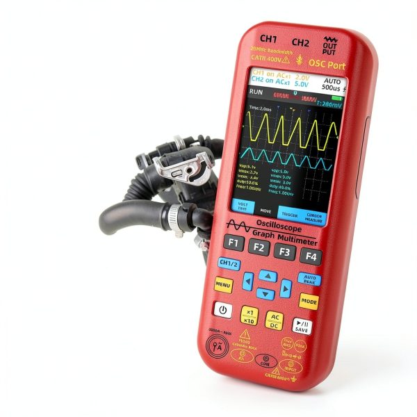 BSIDE 2 Channels Handheld Oscilloscope Multimeter, 50MHz Bandwidth with 3.98" TFT LCD, 20000 Counts Rechargeable DDS Generator, Measure Flexible AC Clamp, Temp Amp Cap Diode Voltage for Electronic DIY-2