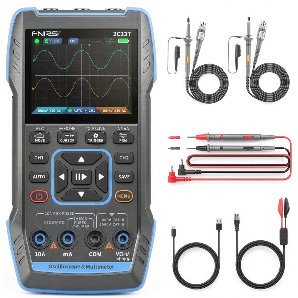 FNIRSI 3 in1 Oscilloscope Multimeter DDS Signal Generator with 2-0