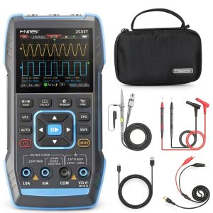 FNIRSI 2C53T Upgraded Handheld Oscilloscope, 50MHz Bandwidth, 250MS/s Sampling Rate, 20000 Counts, 3IN1 Digital Oscilloscope Multimeter DDS Generator, Voltage, Current, Capacitor, Resistor, Diode Test-0