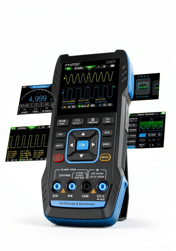 FNIRSI 2C53T Upgraded Handheld Oscilloscope, 50MHz Bandwidth, 250MS/s Sampling Rate, 20000 Counts, 3IN1 Digital Oscilloscope Multimeter DDS Generator, Voltage, Current, Capacitor, Resistor, Diode Test-2