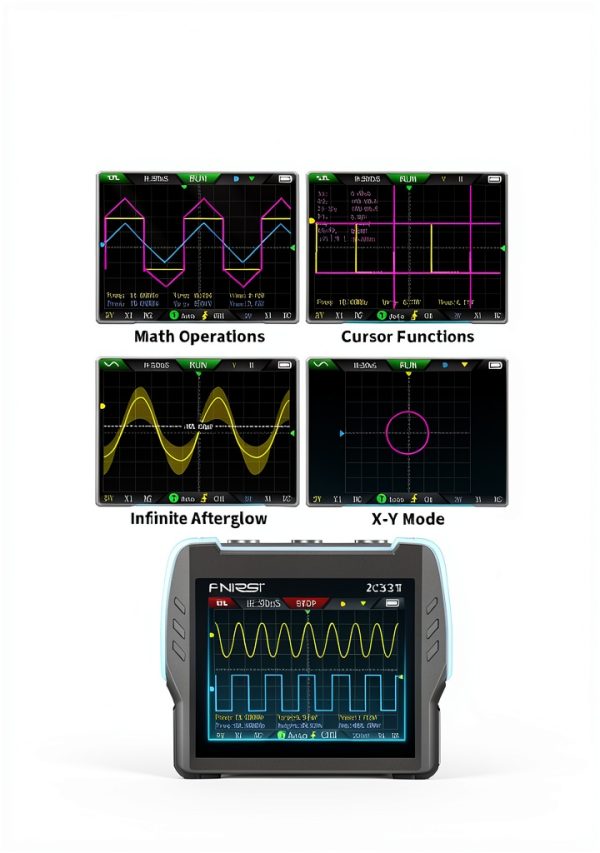 FNIRSI 2C53T Upgraded Handheld Oscilloscope, 50MHz Bandwidth, 250MS/s Sampling Rate, 20000 Counts, 3IN1 Digital Oscilloscope Multimeter DDS Generator, Voltage, Current, Capacitor, Resistor, Diode Test-3