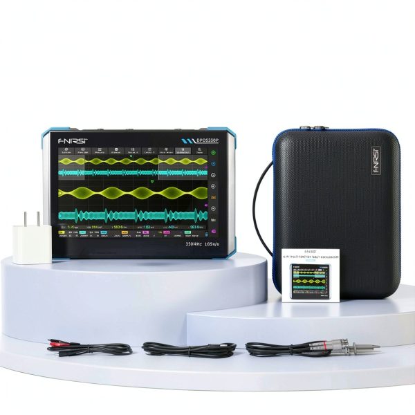 FNIRSI DPOS350P 4-in-1 Tablet Oscilloscope 350MHz, Spectrum Analyzer 200KHz - 350MHz, Frequency Response Analyzer DDS Generator, 2CH Handheld Oscilloscope 1 GSa/s, 7" Touch Screen Digital Phosphor-7