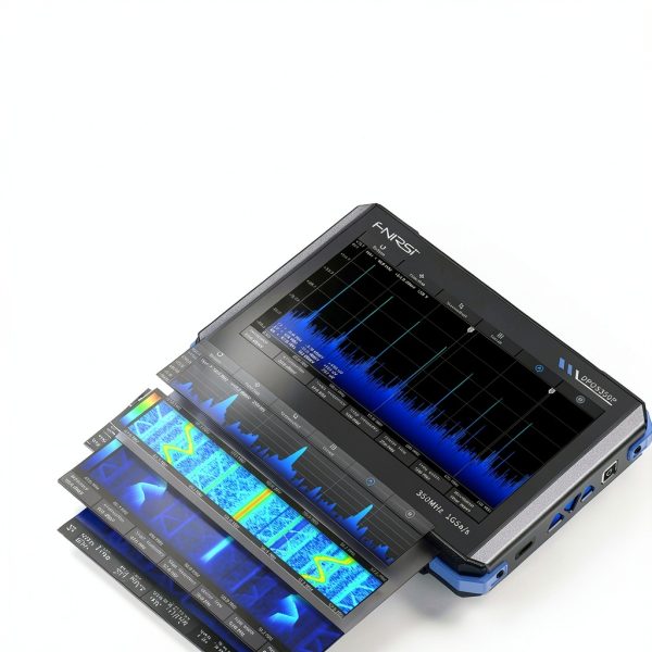 FNIRSI DPOS350P 4-in-1 Tablet Oscilloscope 350MHz, Spectrum Analyzer 200KHz - 350MHz, Frequency Response Analyzer DDS Generator, 2CH Handheld Oscilloscope 1 GSa/s, 7" Touch Screen Digital Phosphor-4